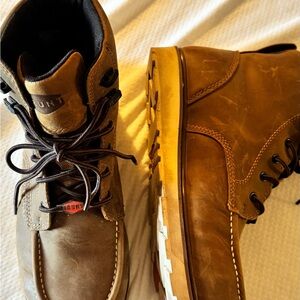 Rugged Brown Leather Boots for Men